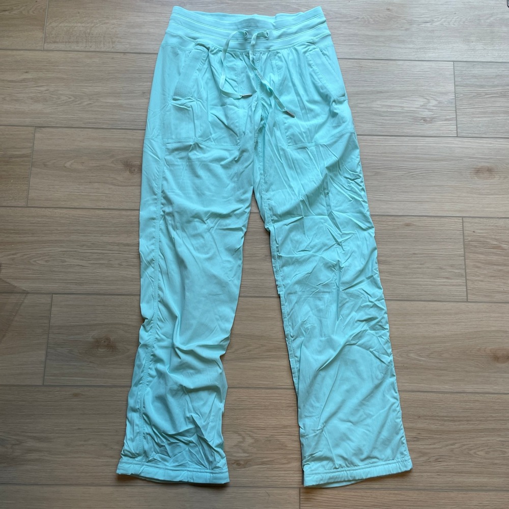 Lululemon Dance Studio Pants Mint Green Herringbone Straight Leg Drawstring